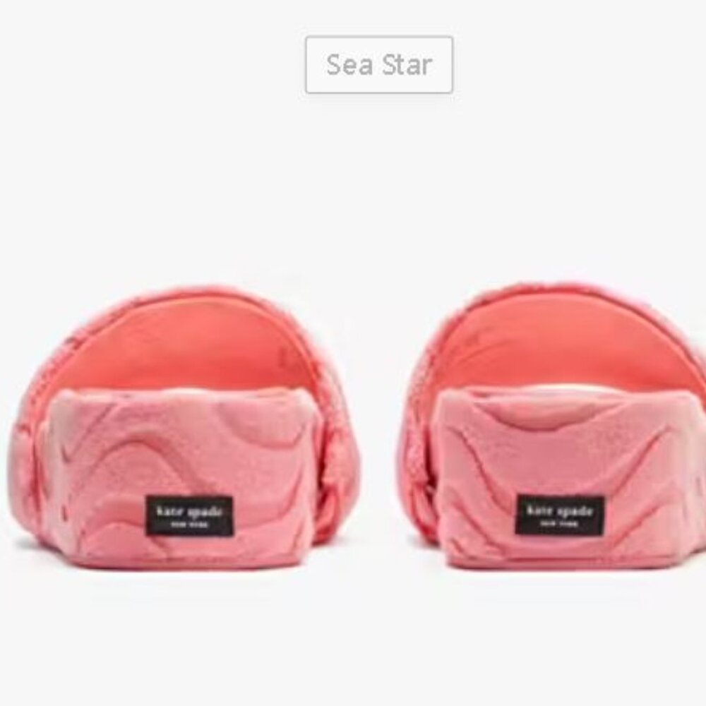 NIB  👡 Kate Spade Textured Terry Cloth Breeze Sea Star Slide Sandals 👣Size 8B - Picture 6 of 7